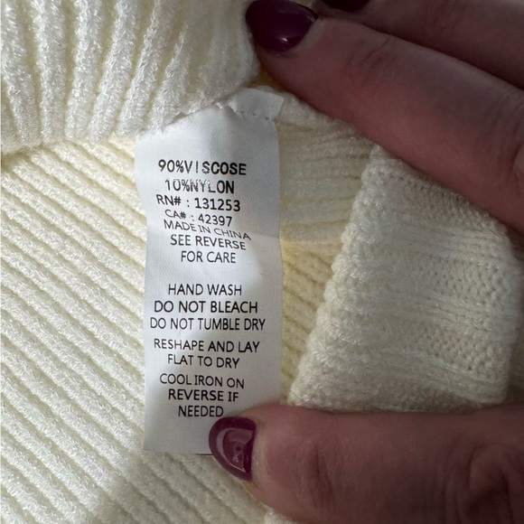 Pink Martini Cowl Neck Sweater Cream Brown and Grey Size Large - Picture 5 of 15